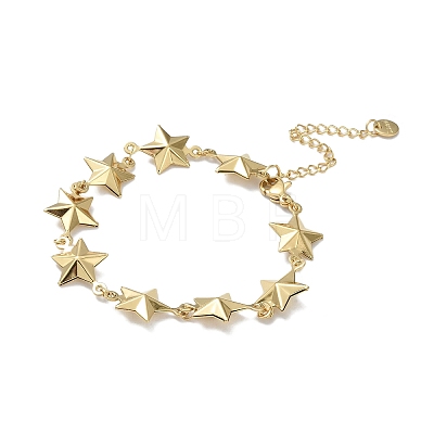 304 Stainless Steel Star Link Chain Bracelets for Women BJEW-U002-02G-1