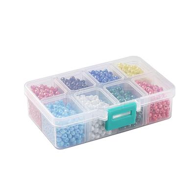 1 Box 6/0 Glass Seed Beads Opaque Colours Lustered Loose Spacer Beads SEED-X0050-4mm-06-1
