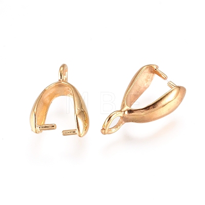 Grade AA Brass Ice Pick Pinch Bails for Pendant Making KK-M008-b-06G-NR-1