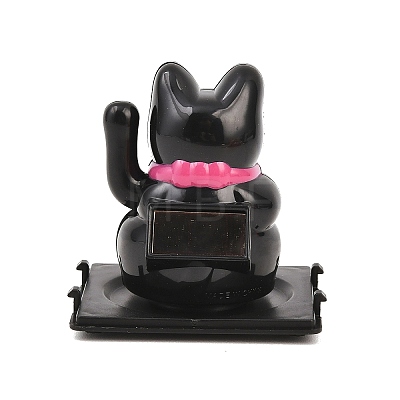 ABS Plastic Solar Powered Maneki-neko Figurines DJEW-B017-01B-04-1