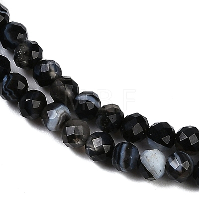 Natural Banded Agate Beads Strands G-P553-G10-02-1