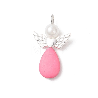 Acrylic & Alloy Wing Pendants PALLOY-JF04722-1