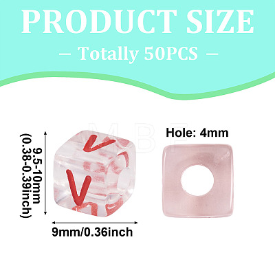 50Pcs Acrylic European Beads MACR-TADJ0001-13V-1