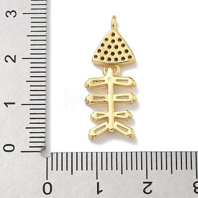 Rack Plating Brass Micro Pave Clear Cubic Zirconia Pendants KK-G515-23G-1