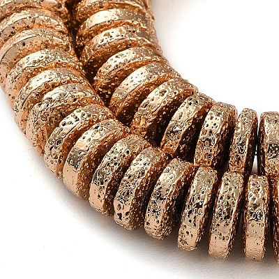 Electroplated Natural Lava Rock Beads Strands G-I360-A05-02-1