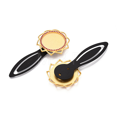 Alloy & Iron Bookmark Cabochon Settings PALLOY-N184-10G-1