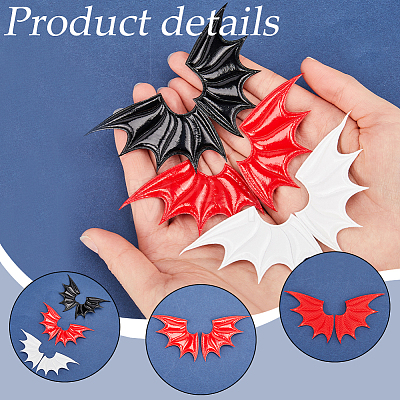 Gorgecraft 40Pcs 2 Style Demon Wing PU Leather Ornament Accessories FIND-GF0005-93A-1
