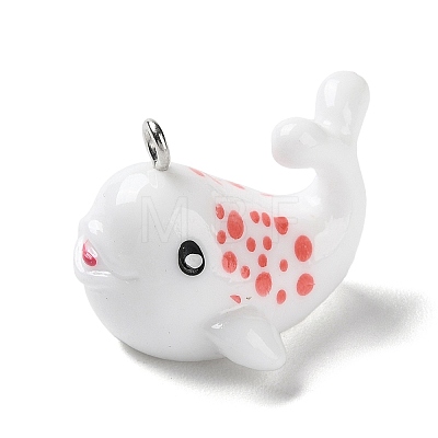 Sea Animal Theme Opaque Resin Pendants RESI-D071-04H-1