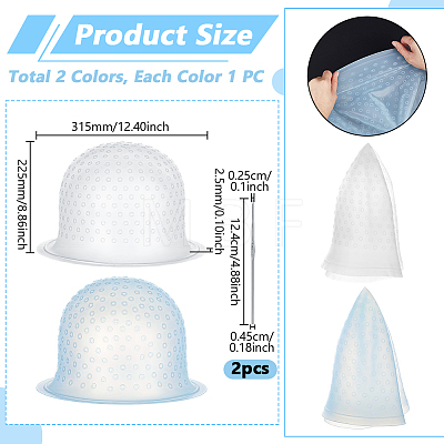 2Pcs 2 Colors Silicone Highlighting Hairpiece Hat Tools AJEW-GA0010-29-1