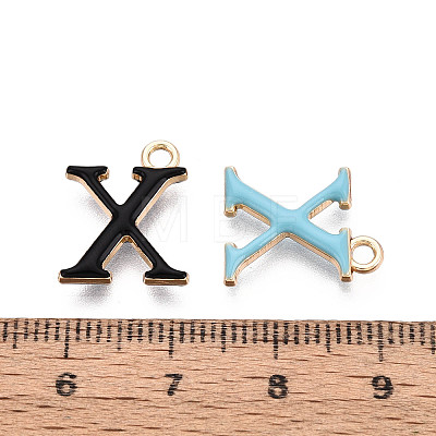 Rack Plating Alloy Enamel Pendants ENAM-T024-53X-G-1