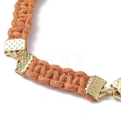 Braided Waxed Polyester Rectangle Link Chain Bracelets BJEW-JB10000-1
