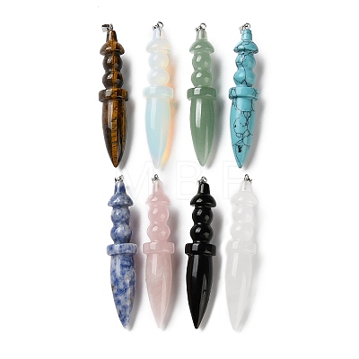 Natural & Synthetic Mixed Gemstone Big Pendants G-H338-03P-1