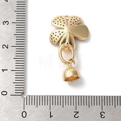 Flower Brass Micro Pave Cubic Zirconia Fold Over Clasps KK-A227-32G-1