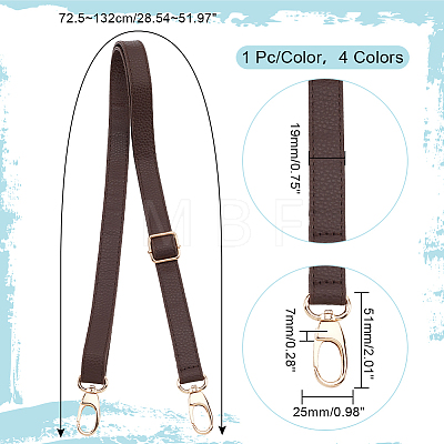   4Pcs 4 Colors Imitation Leather Adjustable Bag Straps FIND-PH0017-51-1
