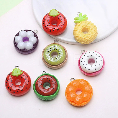 Fruit Theme Opaque Resin Pendants RESI-I350-05-1