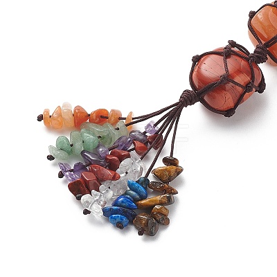 7 Chakra Gemstone Hanging Decorations HJEW-JM00805-03-1