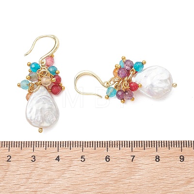 Baroque Natural Keshi Pearl Dangle Earrings EJEW-JE07037-1