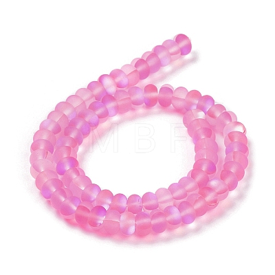 Frosted Transparent Glass Beads Strands FGLA-M002-01J-1