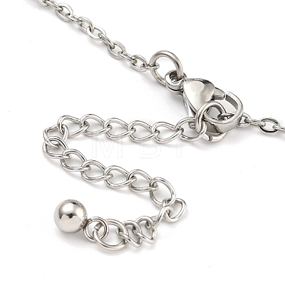 Tarnish Resistant Summer Beach 304 Stainless Steel Cable Chains Shell Shaped Charm Bracelets BJEW-P334-05P-1