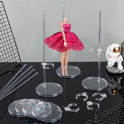 Transparent Acrylic Doll Display Holder ODIS-WH0061-27-1