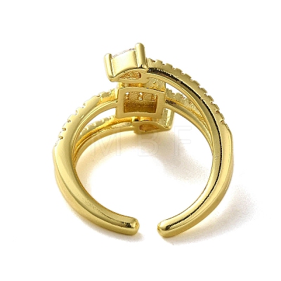 Brass with Cubic Zirconia Rings RJEW-B057-03G-01-1