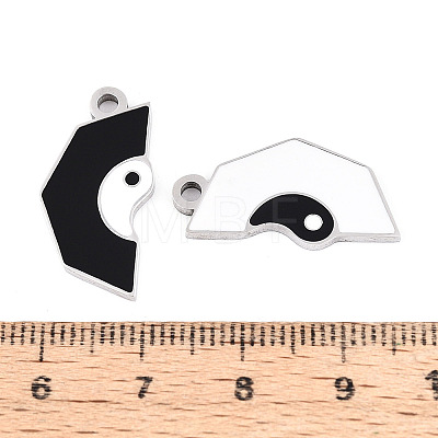 304 Stainless Steel Enamel Split Pendants STAS-T074-01P-1