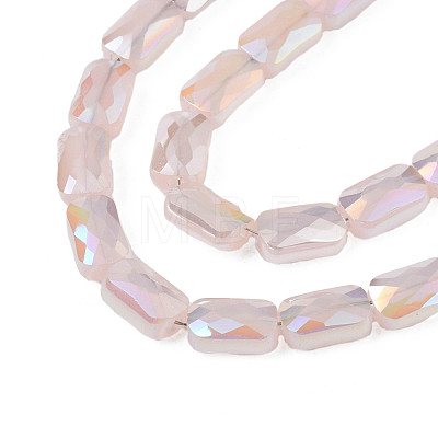 Electroplate Opaque Solid Color Glass Beads Strands EGLA-N002-25-B06-1