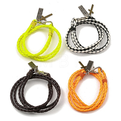 PU Leather Cords Wrap Bracelets BJEW-F468-12-1