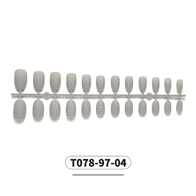 12 Different Size Natural Frosted Solid Color French Short False Nails MRMJ-T078-97-04-1