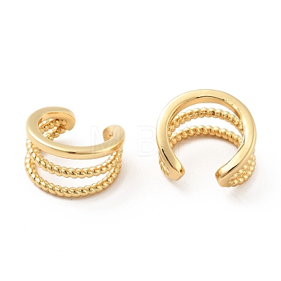 Triple-Layer Brass Open Cuff Earrings for Women EJEW-G297-33G-1