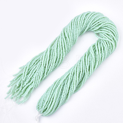 Opaque Solid Color Glass Beads Strands X-GLAA-S178-12B-10-1