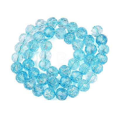 Crackle Transparent Glass Beads Strands GLAA-N068-06A-03-1