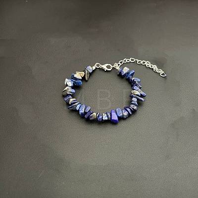 Natural Lapis Lazuli Chip Beaded Bracelets for Women IW6789-20-1