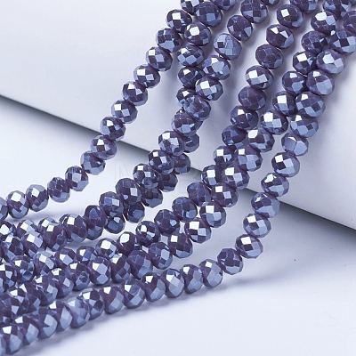 Electroplate Glass Beads Strands EGLA-A034-P8mm-A12-1