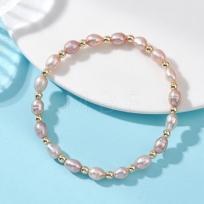 Natural Cultured Freshwater Pearl Beads Stretch Bracelets for Women BJEW-JB13540-1