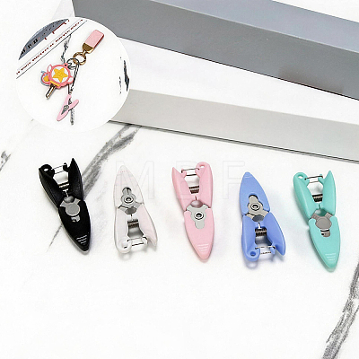 6Pcs 2 Colors Mini Stainless Steel Scissors AJEW-SP0006-27-1