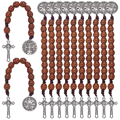 12Pcs Wood Beads Hanging Decor DJEW-WA0001-11-1