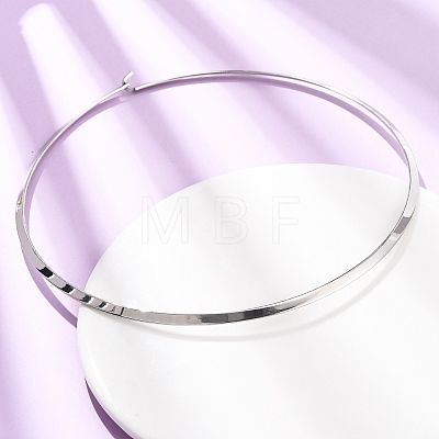 4MM 201 Stainless Steel Wire Choker Necklaces NJEW-Z098-06P-1