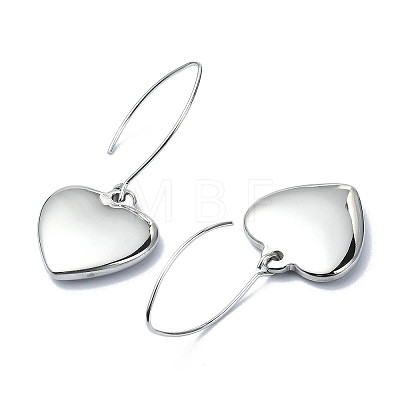 304 Stainless Steel Heart Dangle Earrings EJEW-G375-07P-1