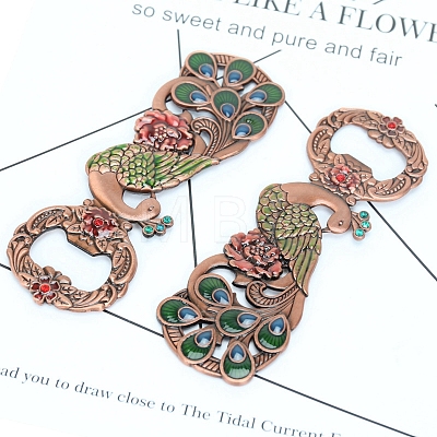 European Style Peacock Alloy Rhinestone Bottle Openers FAMI-PW0003-01-1