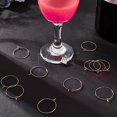 100Pcs 316 Surgical Stainless Steel Wine Glass Charms Rings STAS-BBC0003-17C-1