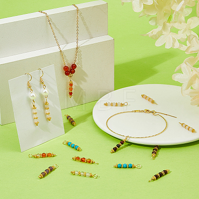 80Pcs 8 Styles Natural & Synthetic Gemstone Pendants PALLOY-FH00208-1