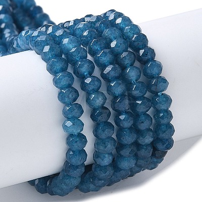 Dyed Natural Malaysia Jade Rondelle Beads Strands G-E316-2x4mm-54-1