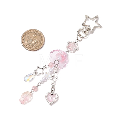 Jellyfish Glass Pendant Decorations HJEW-JM02962-01-1