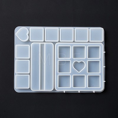 DIY Square Love Multi-grid Photo Frame Silicone Molds DIY-G067-04-1