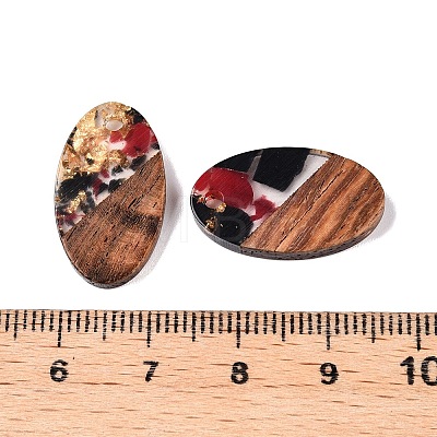 Transparent Resin and Walnut Wood Pendants RESI-T057-03E-1