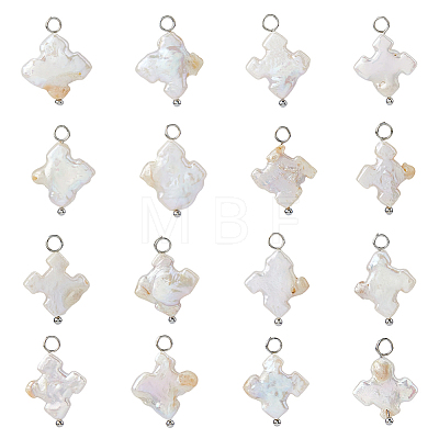 16Pcs Natural Keshi Pearl Pendants PALLOY-HS00046-1