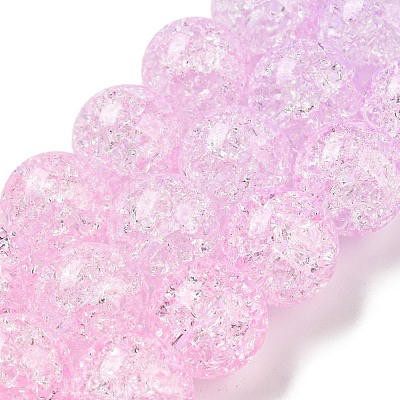 Spray Painted Crackle Glass Beads Strands DGLA-C002-10mm-03-1