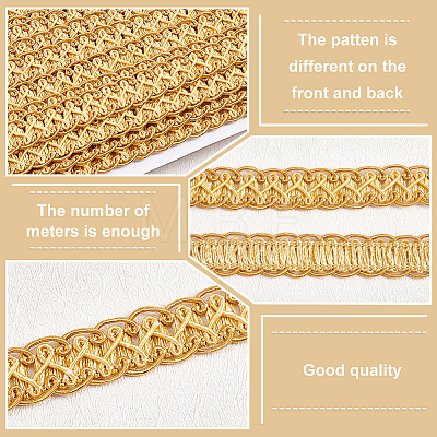 Polyester Braided Lace Trim OCOR-WH0078-09A-1