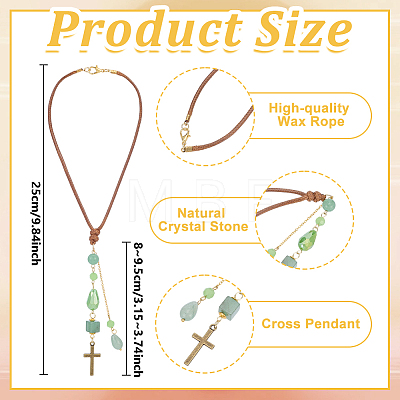 2Pcs Glass Bead & Natural Green Aventurine & Alloy Car Pendant Decorations. with Brass Chains and Waxed Polyester Cord HJEW-DR00301-1